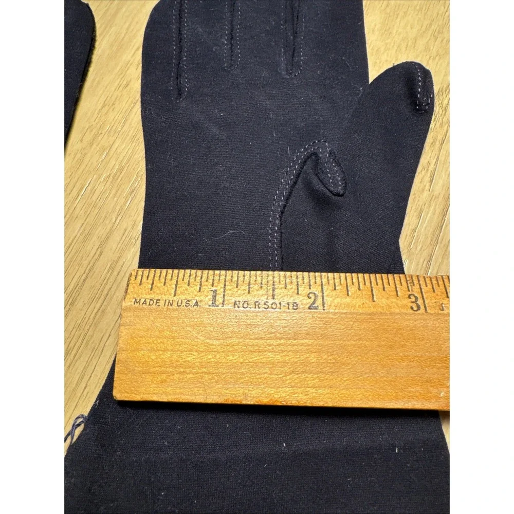 Alexette Bacmo Leather Vintage Gloves Size 6.5 Super Soft Black Wrist‎